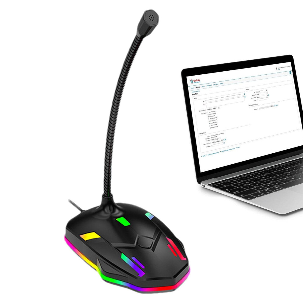 Pc Microphone Condenser Usb Conference Microphone, 360 Degree Gooseneck, Plug And Play, Noise Cancelling Micr Black 9189345340772