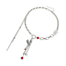 Unconventional Love Shape Pendant Necklace Tassels Drop