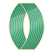 18Inch Green Reflective Motorcycle Wheel Rim Stickers PVC Decals for Night Visibility
