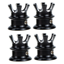 4 pieces front axle nut covers made of CNC aluminum alloy, black crown design, sturdy and corrosionresistant for motorcycles.