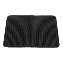 Alfombrilla atrapa-arena para gatos con diseño de panal, doble capa, fácil de limpiar, antideslizante, material suave y duradero, impermeable.