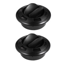 2 Pieces Universal Round Air Conditioning Vent Deflector Black Bus Air Outlet For RV Robust ABS Material 10.00X10.00X4.00CM