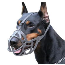 Dog Muzzle Soft Silicone Basket Adjustable For Small Medium Large Dogs Grey Red Black Size L 3040kg 3135cm
