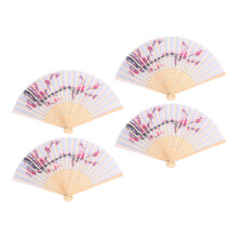 Leques de papel dobráveis com estampa floral, versáteis e com amplo uso, com estampa exclusiva de sakura, ideais para casamentos e para decoração
