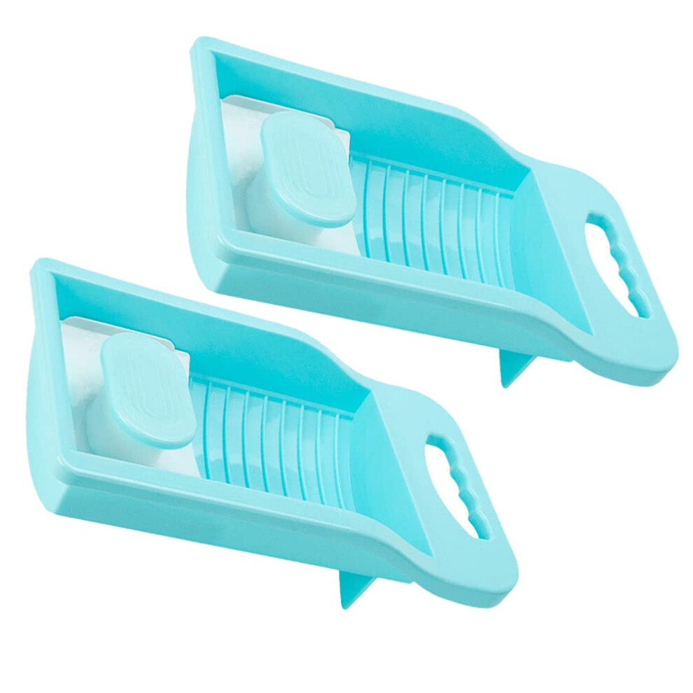 Washboard 2 Pack Plastic Laundry Board Small Scrub Board 32x8.5 Cm Blue Model 752 For Washing Clothes Socks Underwear