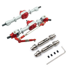 Axle shafts compatible with MN D90 D91 D96 D99S MN90 MN99S metal front and rear axle with drive shaft 1/12 drive shaft (Silver)