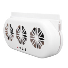 Air Circulation Vent Fan, Silent Operation, EcoFriendly Multipurpose USB or Solar Powered, Efficiency Car Extractor Fan for Home, Car, White