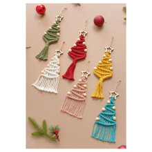Decorazione In Pizzo per Albero di Natale, Decorazione In Maglia DIY per Albero di Natale, Decorazioni Intrecciate In Stile Bohémien, Ornamenti