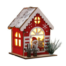 Decoreer Houten Huizen met Kerstmis Kerstboom Decoratieve Hanger Kerstdecoratie Benodigdheden A