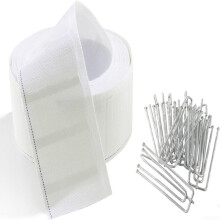 6m Curtain Fabric For Curtain Tape Replacement With 15 Metal Hooks For Secure And Neat Curtain Hanging