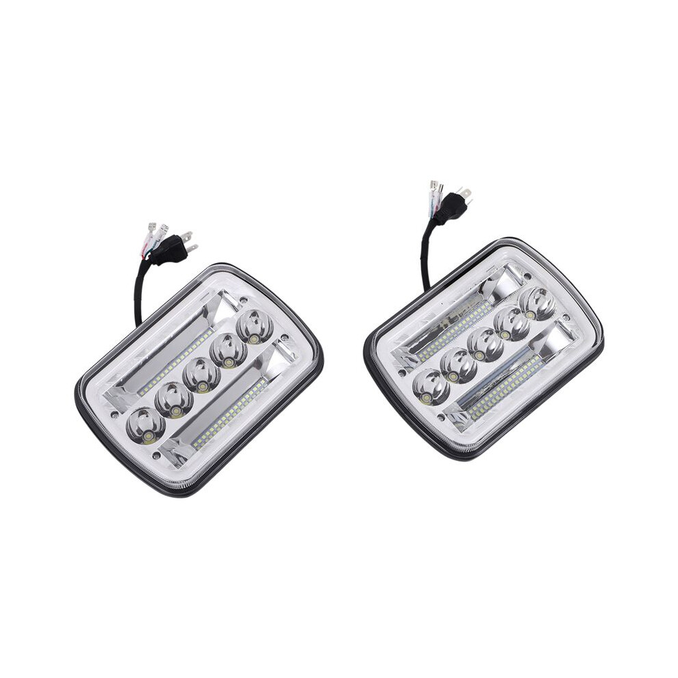 1 Pair 240W 5X7inch 7X6inch Led Headlight Hi-Lo Beam Halo Drl For Cherokee Xj Yj 6032952462685