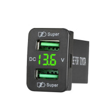 Schnellladeanschluss mit Zwei USB-AnschlüSsen für Versenkte Kfz-Ladebuchse Von , 12-24 V, Kfz-Voltmeter-ZubehöR.