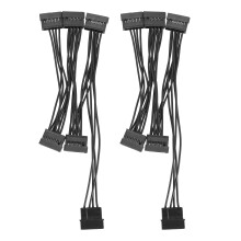 2PCS 4Pin IDE to 5 15Pin Hard Drive Power Supply Splitter Cable for DIY PC Sever 18AWG 4-Pin to 15-Pin Power