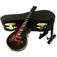 Guitare éLectrique ModèLe Miniature DéCoration Instruments de Musique avec éTui et Support, 12 Cm