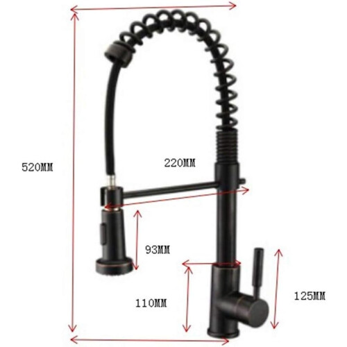 Kitchen Taps Solid Brass Swivel Spout Ancient European Style Pull Type Mixer Tap 1