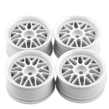 4PCS 1.9Inch Plastic 52MM Wheel Hub Rim for RC Car 1/10 -Road Drift  HPI  RedCat Sakura HSP,White