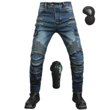 Men's Motorcycle Trousers, Windproof Breathable WearResistant AntiFall Stretch Protective Trousers