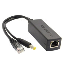Gigabit PoE-Splitter 10/100Mbps POE-Splitter -Uitgang 12V Power over Ethernet IEEE 802.3af voor IP, Zwart