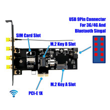 M.2 PCI-E Adapter Karte NGFF M.2 SchlüSsel B und SchlüSsel A für PCIe X1 Adpater für 3G / 4G- und WiFi Karte