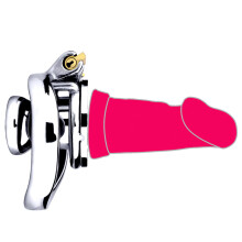 BDSM Stainless Steel Chastity Belt For Men Flat Chastity Cage With Dildo Breathable Bondage Cock Cage Pink Rosa 53mm