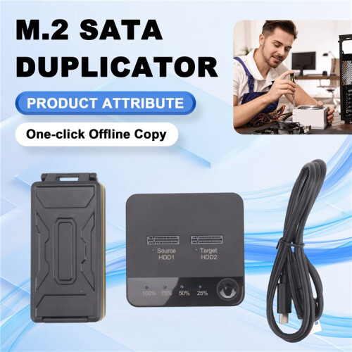 M.2  Duplicator M.2  Dual Bay SSD Enclosure External Hard Disk Docking Station with Clone for M2 HDD SSD Reader 1