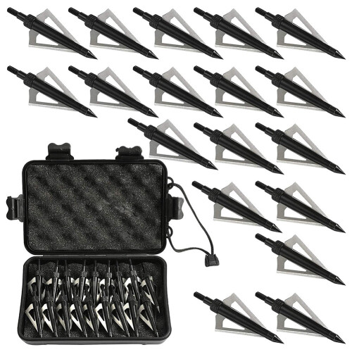 18 Pcs Metal Hunting Archery Broadheads 100 Grain
