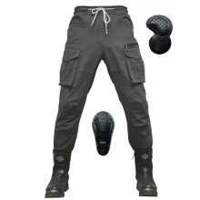 Motorcycle Trousers with Hip Knee Protectors, Breathable, 4XL Gray
