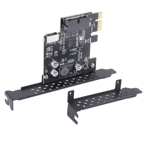 PCI-E 1X zu USB 3.2 GEN1 5 Gbit/S 20Pin Front Platten Header (Zu Typ-C Front Platten Header) Front Platten Anschluss Riser Karte