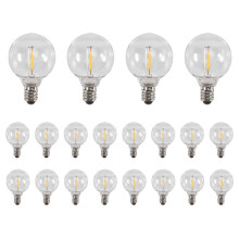 20 StüCke G40 LED Ersatz GlüHbirnen E12 Schrauben Sockel Bruchsichere LED Globe GlüHbirnen für Solar Schnur Lichter Warm