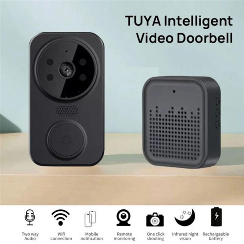 Tuya  Home Sonnette Caméra WIFI Sans Fil Sonnette  AC Batterie Alimenté Caméra Bell  Life Sonnette Caméra, B 1