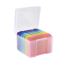 5X7 Inch Fotokoffers en Doorzichtige Hobbyhouder met Gespontwerp 6 Binnenkoffers Plastic Opbergdoos A