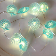 Fairy Lights Sea Creatures 2 m 20 LED Shells, Maritime Indoor String Lights for Windows, Children's Room Decor