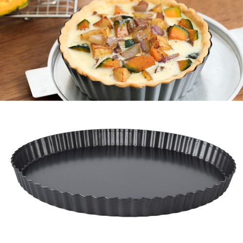 Nonstick 12 Inch Tart Pan Thickened Deep Pie Plate with Removable Insert
