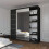 (150 cm ) Infinity Black Sliding door Mirror wardrobe 2