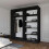 (150 cm ) Infinity Black Sliding door Mirror wardrobe 3