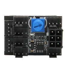 Hoogwaardige ventilatoradapter PWM-koelingshub 8-weg splitter DC12V-snelheidsregelaar met draaibare potentiometer Lijmbevestiging Universele stekkers