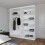 (White, 180cm) Infinity Sliding Mirror Wardrobe 4