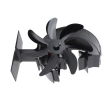 Eco-Friendly Heat Powered Wood Stove Fan 7 Blade Silent Op Black