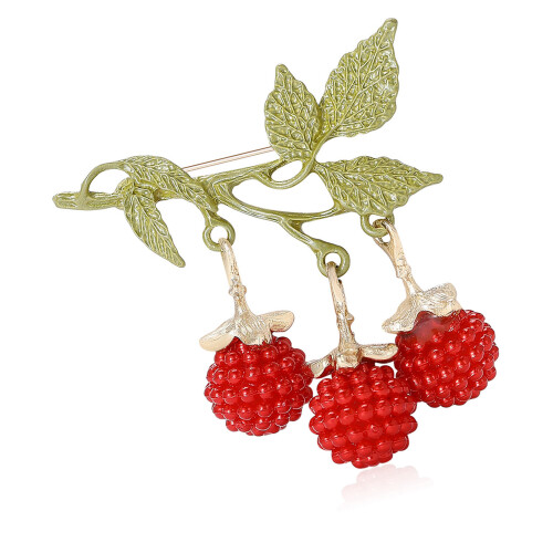 Delicate Blackberries Shaped Enamel Pin Trendy Alloy-Red