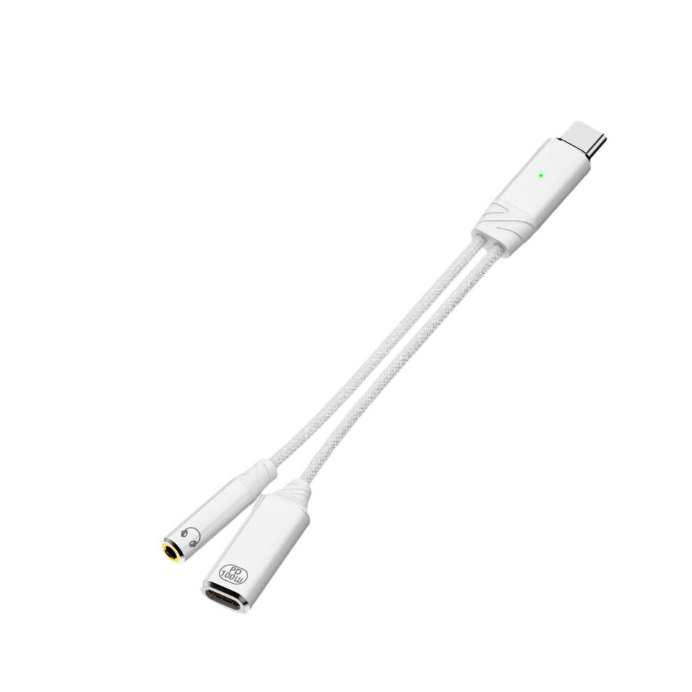 Usb C To 3.5Mm Headphone And Charging Adapter Pd100w Fast Charging Typec Audio For Usbc Laptops And Phones 9382693864338