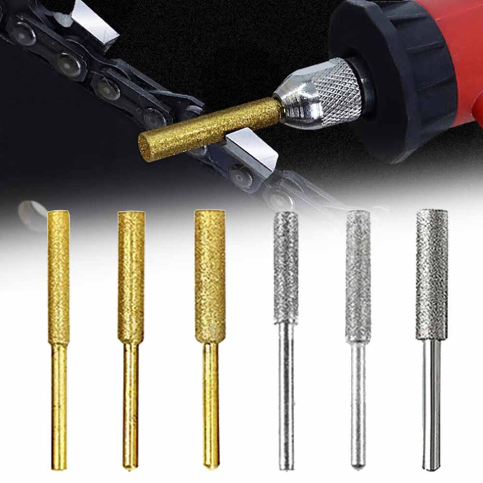 6 Coated Cylindrical Burr Chainsaw Ener Grinder Chainsaw Sharpener Stone File Chain Saw Sharpening Carving Power Tools 6935161434750