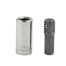 2 Stück 1/4 Quadratantrieb auf 1/4 Sechskant-Schaft Schlagbohrer Stecknuss 1/4 Bohrer Stecknussadapter für alle Schnellwechsel-Chucks 2000 Zoll/lb