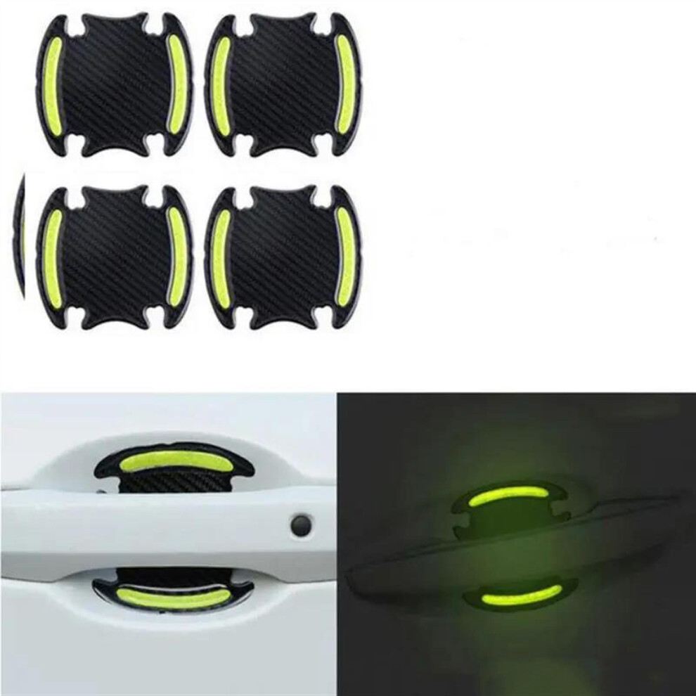 Exterior Accessories Scratchresistant Cover Car Handle Protective Film 4 Pieces Green 9347817991352