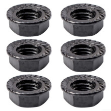 M8 Steel Hex Nuts Set for Bike Crankset Square Hole Sprocket, Secure Fit, Durable Build, 6PCS