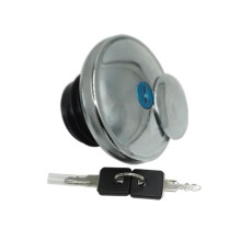 Motorcycle CNC Fuel Tank Cap Lock with Key Black/Silver Aluminum Oil Tank Cap for Harley 883 Silver