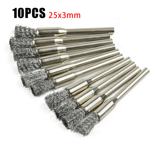 10PCS 5 3mm Βούρτσα από ανοξείδωτο ατσάλι Χαλύβδινο σύρμα Τροχοί Βούρτσες Τ 1