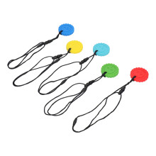 5 pièces de jouets de dentition en silicone avec motif crâne, sans BPA ni PVC, formes rondes