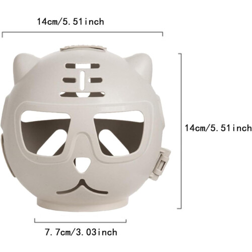 Cat Muzzle BallStyle, Size L, Khaki White, AntiLicking, BitePrevention for Kitten Pets 1