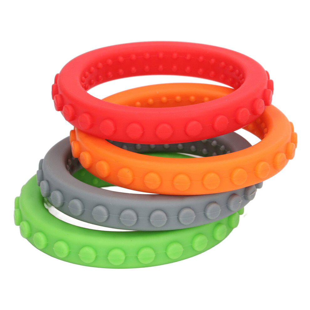 4pcs Silicone Baby Teethers Bracelet Heat-Resistant Gum Relief Toys