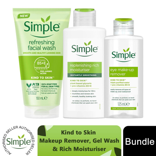 Simple Simple Makeup Remover, Gel wash & Moisturiser